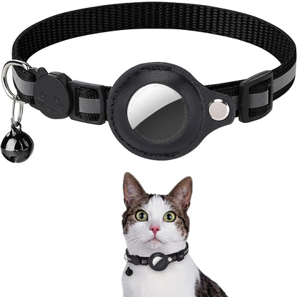 Cat Collar with AirTag Holder — Breakaway, Reflective, Waterproof