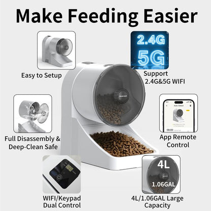 Quiet Care Feeder — Smart 4L Automatic Feeding for Thoughtful Pets