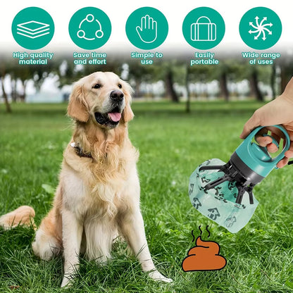 Portable Dog Pooper Scooper — Handheld, No-Touch, Built-In Bag