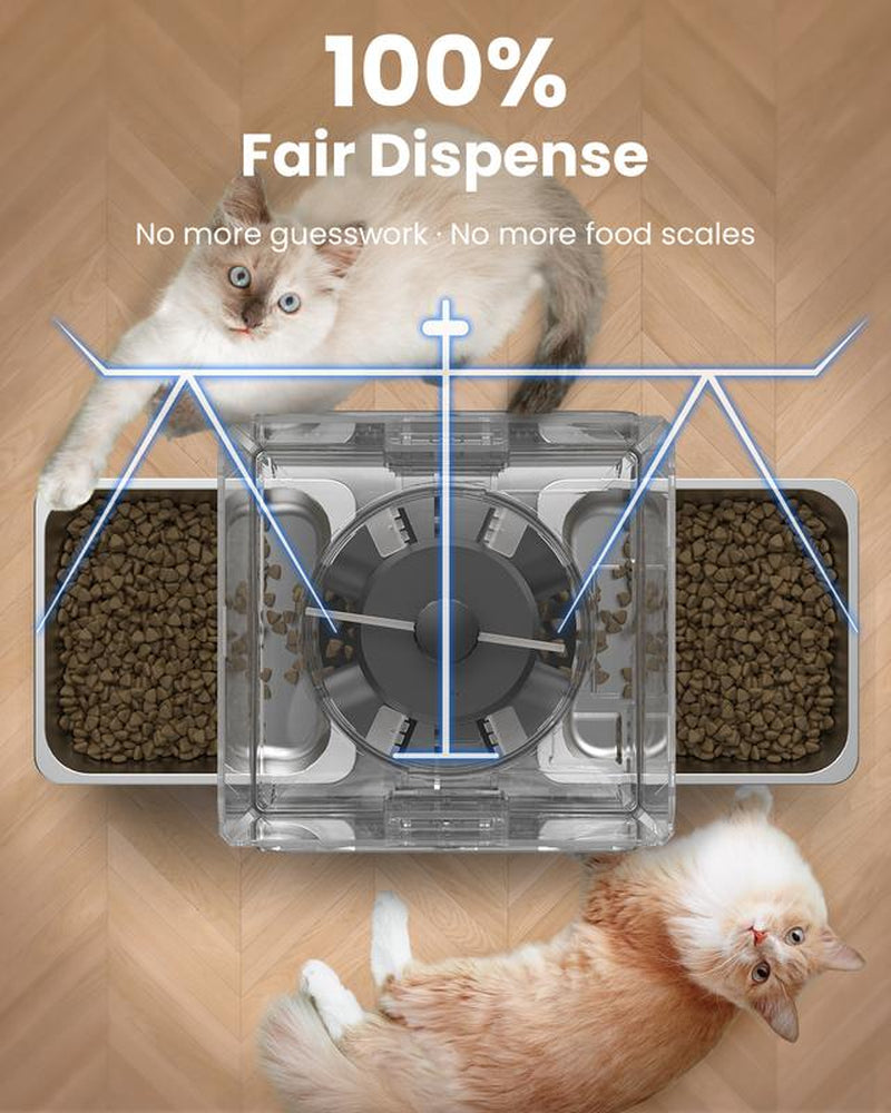 Smart Dual Cat Feeder with Voice Call — 5L Automatic Dispenser
