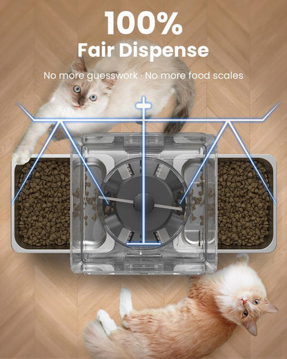 Smart Dual Cat Feeder with Voice Call — 5L Automatic Dispenser