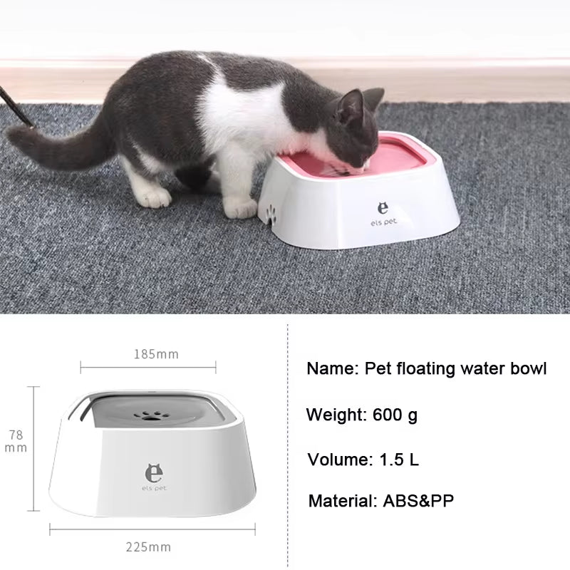 Anti-Spill Floating Water Bowl — Clean Drinking for Dogs & Cats