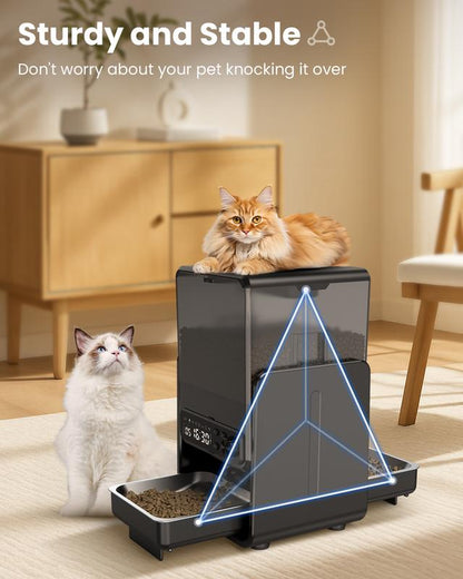 Smart Dual Cat Feeder with Voice Call — 5L Automatic Dispenser