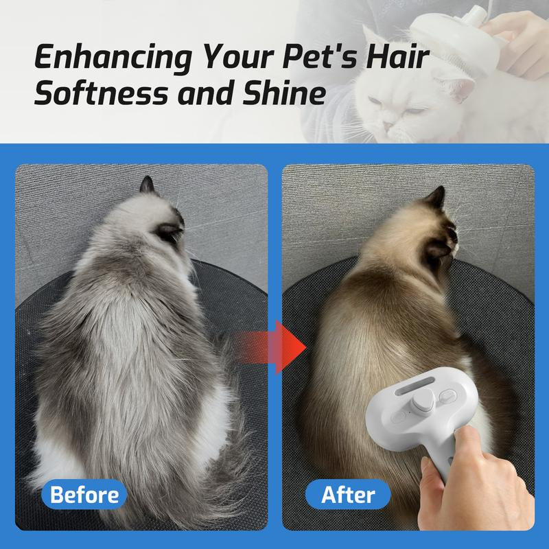 Steam Grooming Brush for Cats & Dogs — Rechargeable