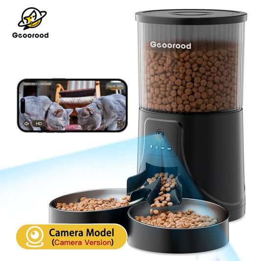 Smart Pet Feeder with HD Camera & WiFi — Dual Bowl, Remote Feeding