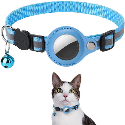 Cat Collar with AirTag Holder — Breakaway, Reflective, Waterproof