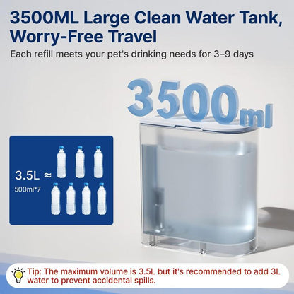 Smart Wireless Pet Water Fountain 3.5L — Rechargeable, No Filter, Fresh Water