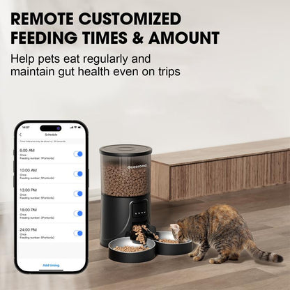 Smart Pet Feeder with HD Camera & WiFi — Dual Bowl, Remote Feeding