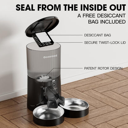 Smart Pet Feeder with HD Camera & WiFi — Dual Bowl, Remote Feeding
