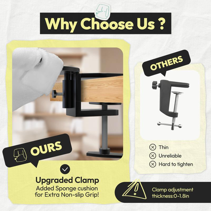 Rotating Cat Desk Hammock Bed — Clamp-On Table Bed for Indoor Cats