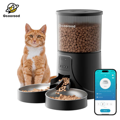 Smart Pet Feeder with HD Camera & WiFi — Dual Bowl, Remote Feeding