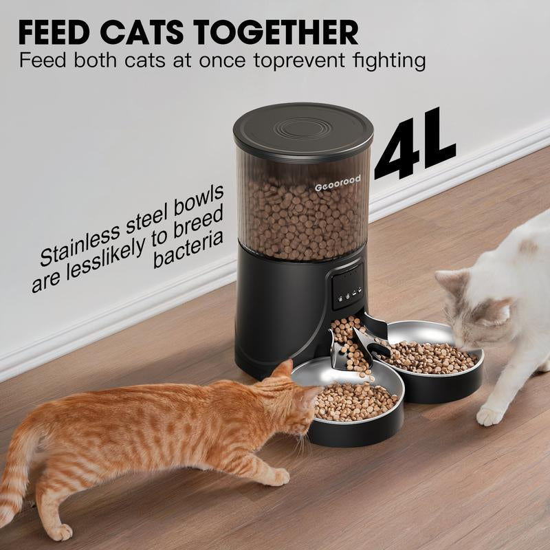 Smart Pet Feeder with HD Camera & WiFi — Dual Bowl, Remote Feeding
