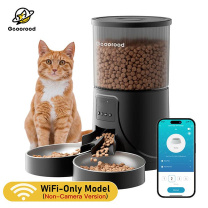 Smart Pet Feeder with HD Camera & WiFi — Dual Bowl, Remote Feeding