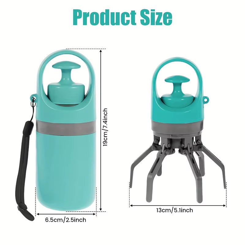 Portable Dog Pooper Scooper — Handheld, No-Touch, Built-In Bag