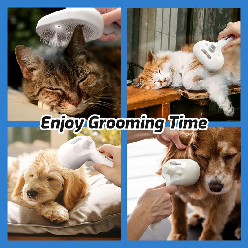 Steam Grooming Brush for Cats & Dogs — Rechargeable