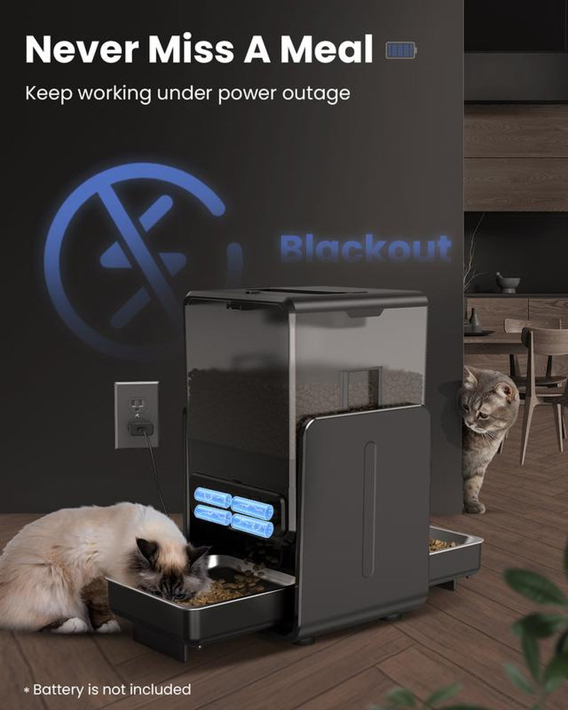 Smart Dual Cat Feeder with Voice Call — 5L Automatic Dispenser