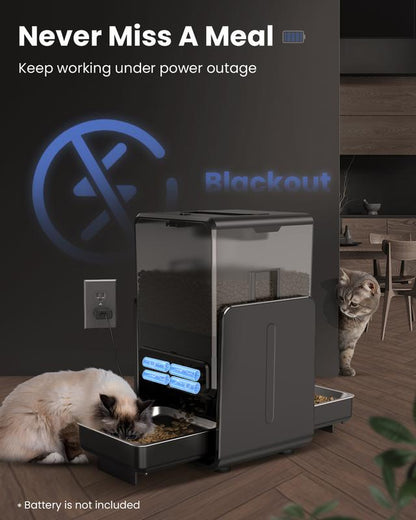 Smart Dual Cat Feeder with Voice Call — 5L Automatic Dispenser