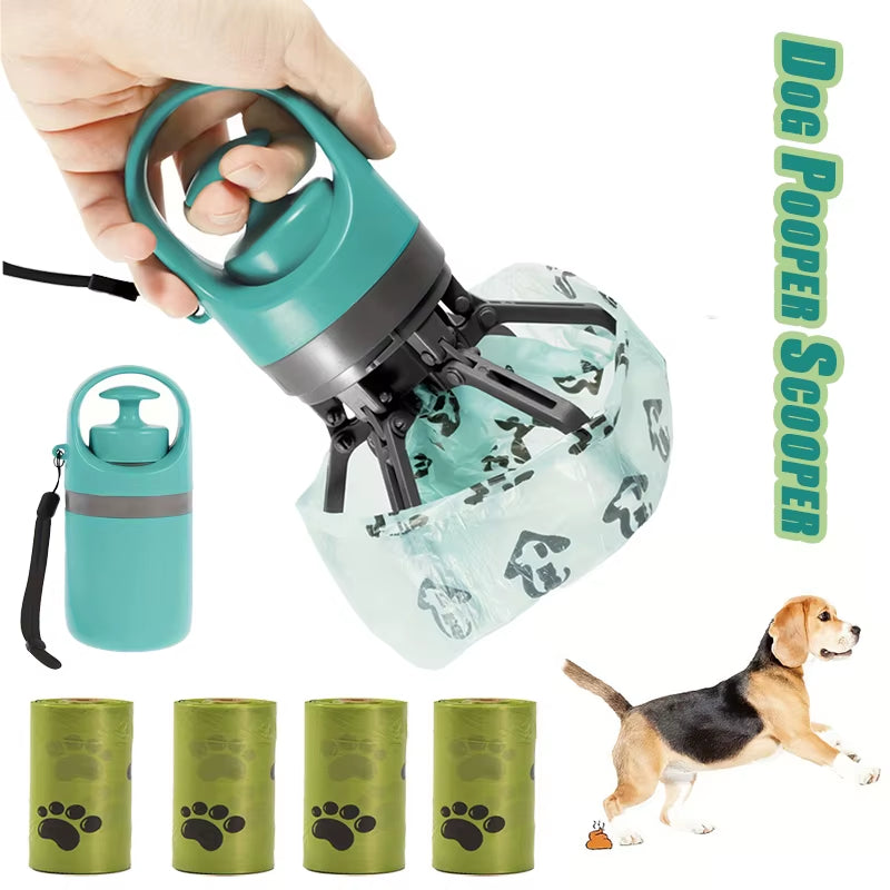 Portable Dog Pooper Scooper — Handheld, No-Touch, Built-In Bag