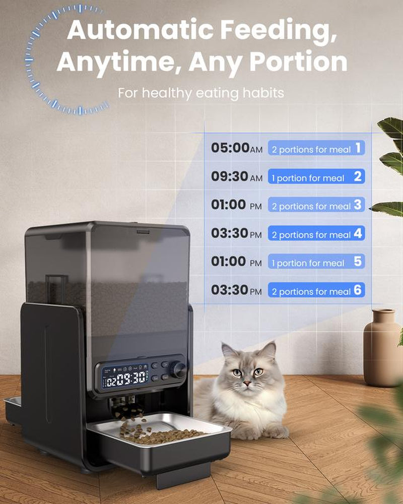Smart Dual Cat Feeder with Voice Call — 5L Automatic Dispenser