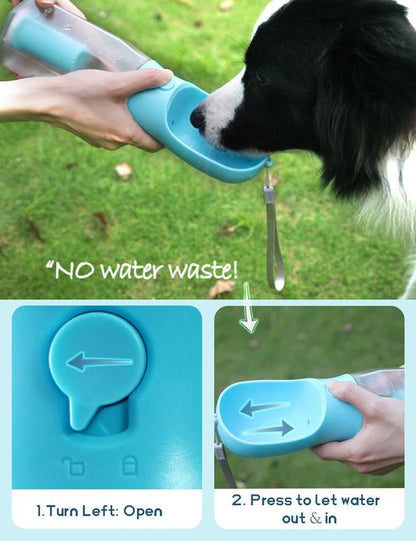 3-in-1 Dog Travel Water Bottle — Bowl, Treat Container & Bag Dispenser
